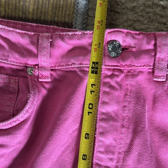 Zara The Boogie Pant High Rise Wide Leg Raw Hem Jeans Pink Sz 6 - Picture 6 of 10